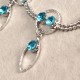 JASSY® Fine Foot Jewelry Platinum Plated Lake Blue Rhinestone Anklet Jewelry for Women