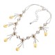 JASSY® Luxury Platinum Plated Bracelet Golden Gemstone Flower Pendant Anklet Bracelet for Women