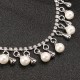 JASSY® Platinum Plated Rhinestone Fine Anklet Elegant Artificial Pearl Clothing Accessories