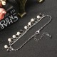 JASSY® Platinum Plated Rhinestone Fine Anklet Elegant Artificial Pearl Clothing Accessories