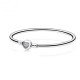 925 Silver Rhinestones Bracelets Elegant Heart Shaped Bracelet Bangle Jewelry For Women