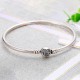 925 Silver Rhinestones Bracelets Elegant Heart Shaped Bracelet Bangle Jewelry For Women