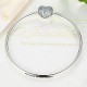 Elegant 925 Silver Zircon Heart Shaped Buckle Bracelet Bangle For Women