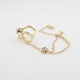 Fashion Chain Bracelets Hollow Geometric Rhinestone Bracelet Together with Ring Jewelry for Women