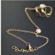 Fashion Chain Bracelets Hollow Geometric Rhinestone Bracelet Together with Ring Jewelry for Women