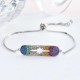 Gold Plated Zircon Cuff Bracelet Adjustable Colorful Charm Chain