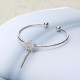 JASSY® 925 Sterling Silver Women's Bangle Bracelet Trendy Coconut Tree Charm Silver Bracelet