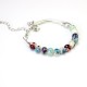 Vintage Colorful Beads Cuff Bracelets Silver Fish Pattern Ceramic Bracelet Ethnic Jewelry for Women