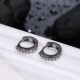 INALIS Circle Crystal Hoop Earring Gun Black Plated Anallergic Earrings for Women