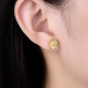 INALIS Trendy Copper Gold Plated Flower Earring Ear Stud for Women