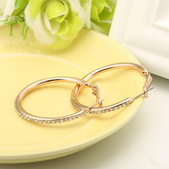 JASSY® Big Circle Crystal Hoop Earrings Simple Style Anallergic Best Gift for Her