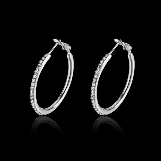 JASSY® Big Circle Crystal Hoop Earrings Simple Style Anallergic Best Gift for Her