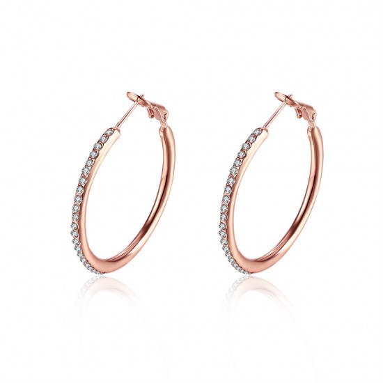 JASSY® Big Circle Crystal Hoop Earrings Simple Style Anallergic Best Gift for Her