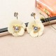 JASSY® Colorful Jacket Solid Flower Earring Luxury Gold Plated Ear Stud Gift for Women