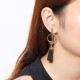 JASSY® Elegant 18K Gold Plated Geometric Circle Tassel Anallergic Earrings for Women