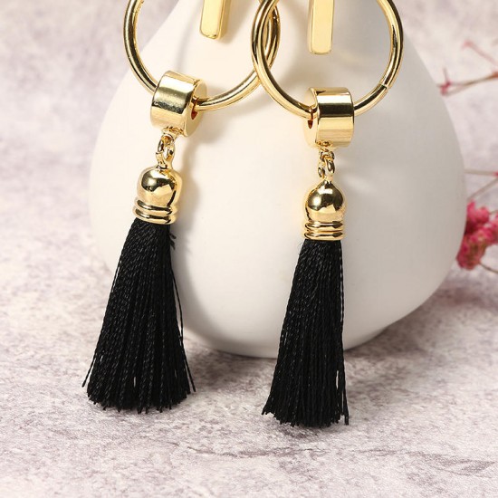 JASSY® Elegant 18K Gold Plated Geometric Circle Tassel Anallergic Earrings for Women