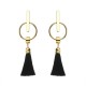 JASSY® Elegant 18K Gold Plated Geometric Circle Tassel Anallergic Earrings for Women