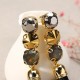 JASSY® Elegant Luxury 18K Gold Plated Crystal Black Tassel Ear Drop for Women