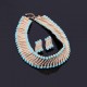 18K Gold Plated Rhinestone Necklace Earrings Bracelet Ring Jewelry Set