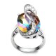 18K Platinum Plated Zircon Gemstone Oval Shape Jewelry Set