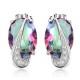 18K Platinum Plated Zircon Gemstone Oval Shape Jewelry Set