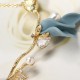 JASSY® 18K Gold Plated Fine Jewelry Set Blue Flower Necklace Pearls Crystal Rhinestones Earrings