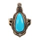 JASSY® Bohemian Gold Earrings Natural Blue Stone Necklace Retro Rhinestones Ring Gift For Women