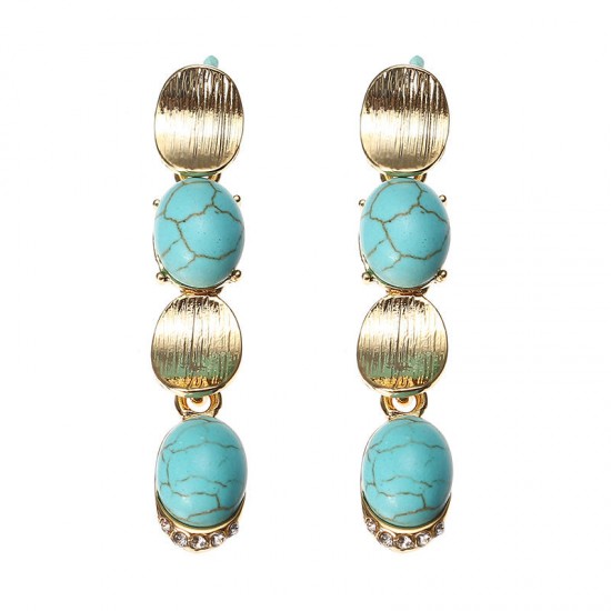 JASSY® Bohemian Jewelry Set Elegant 18K Gold Plated Turquoise Earrings Necklace Jewelry for Women