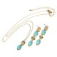 JASSY® Bohemian Jewelry Set Elegant 18K Gold Plated Turquoise Earrings Necklace Jewelry for Women