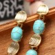 JASSY® Bohemian Jewelry Set Elegant 18K Gold Plated Turquoise Earrings Necklace Jewelry for Women