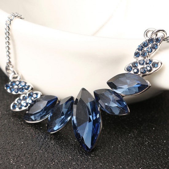 JASSY® Elegant Platinum Plated Sapphire Mariquesa Crystal Jewelry Set Anallergic for Women