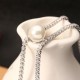 JASSY® Elegant Women Jewelry Set Pearl Earrings Shiny Zircon Leaf Pendant Necklace Platinum Plated