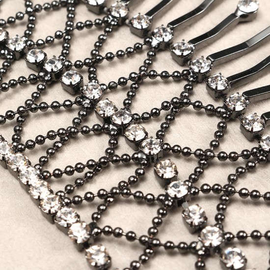 JASSY® Jewelry Set Lolita Statement Gun Black Plated Rhinestone Necklace Bracelet Accessories