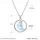 925 Sterling Silver Shining Zirconia Crystal Necklace Dangle Moon Shape Charm Necklaces for Women