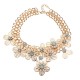 Bib Gold Plated Chain Resin Flower Statement Chunky Necklace