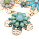 Bib Gold Plated Chain Resin Flower Statement Chunky Necklace