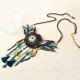 Bohemian Leaf Wings Flower Pattern Chain Simple Wool Tassel Necklace for Women