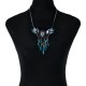 Bohemian Leaf Wings Flower Pattern Chain Simple Wool Tassel Necklace for Women