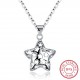 INALIS Fashion 925 Sterling Silver Star Style Hollow Pendant Necklace for Women