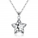 INALIS Fashion 925 Sterling Silver Star Style Hollow Pendant Necklace for Women
