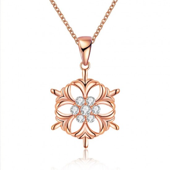 INALIS Fashion Snowflake Pendant Necklace Christmas Gift for Women Girl