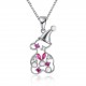 INALIS Hollow Snowman Pendant Zirconia Necklace Fashion Jewelry Christmas Gift for Women Girl