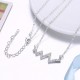 INALIS Trendy Silver Plated Zircon Necklace Geometrical Shape Pendant for Women