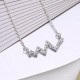 INALIS Trendy Silver Plated Zircon Necklace Geometrical Shape Pendant for Women