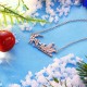 INALIS Women's Sweet Christmas Gift Santa in Sleigh Reindeer Zircon Necklace