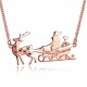 INALIS Women's Sweet Christmas Gift Santa in Sleigh Reindeer Zircon Necklace