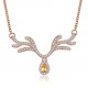 INALIS Women's Sweet Delicate Christmas Deer Zircon Necklace Gift