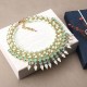 JASSY® 18K Gold Plated Crystal Statement Luxury Green Necklace Fine Jewelry for Women