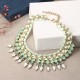 JASSY® 18K Gold Plated Crystal Statement Luxury Green Necklace Fine Jewelry for Women