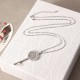 JASSY® Flower Key Pendant Shiny Long Necklace Platinum Plated Rhinestone Sweater Chain Women Jewelry